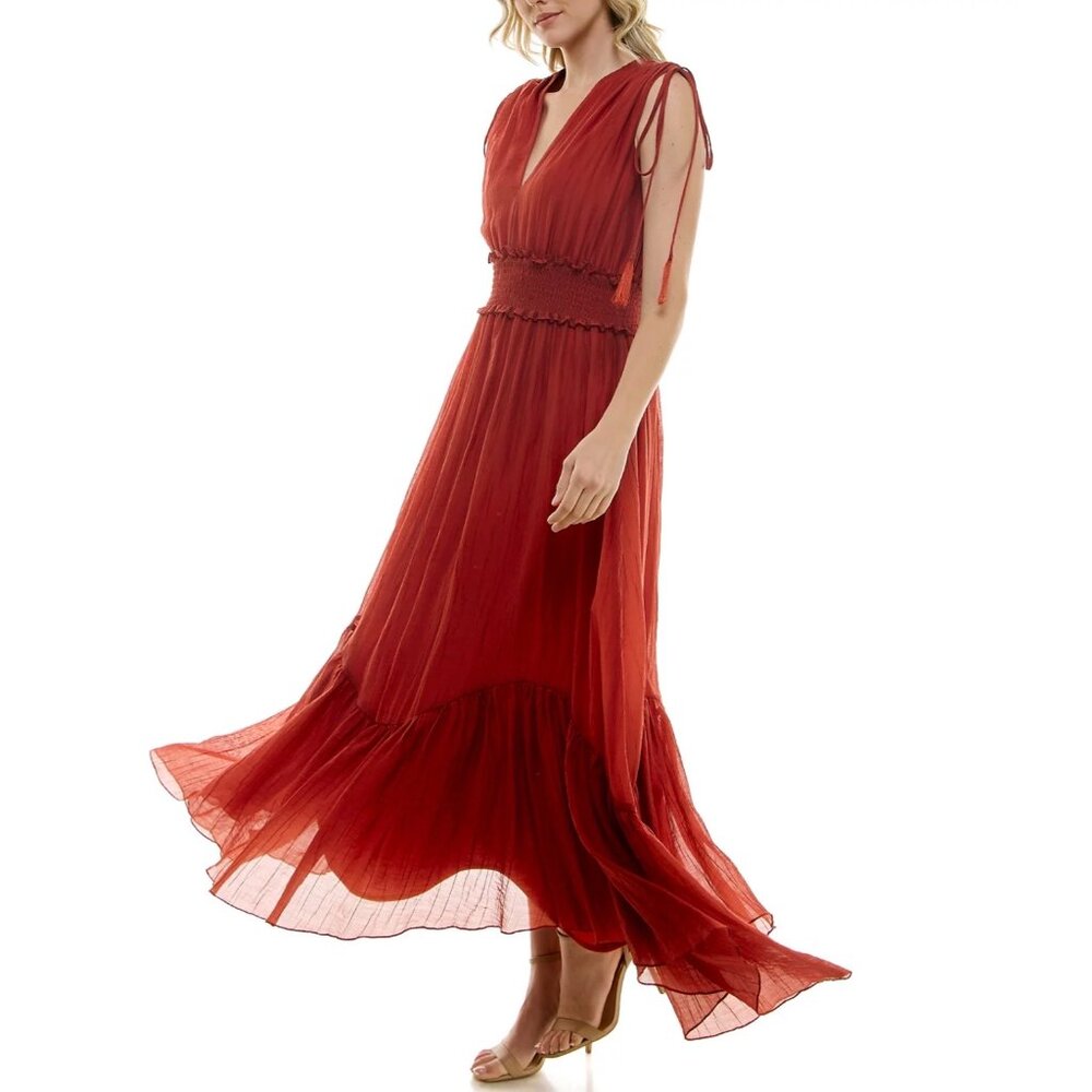 Women's V-Neck Handkerchief-Hem Dress - Picture 2 of 12